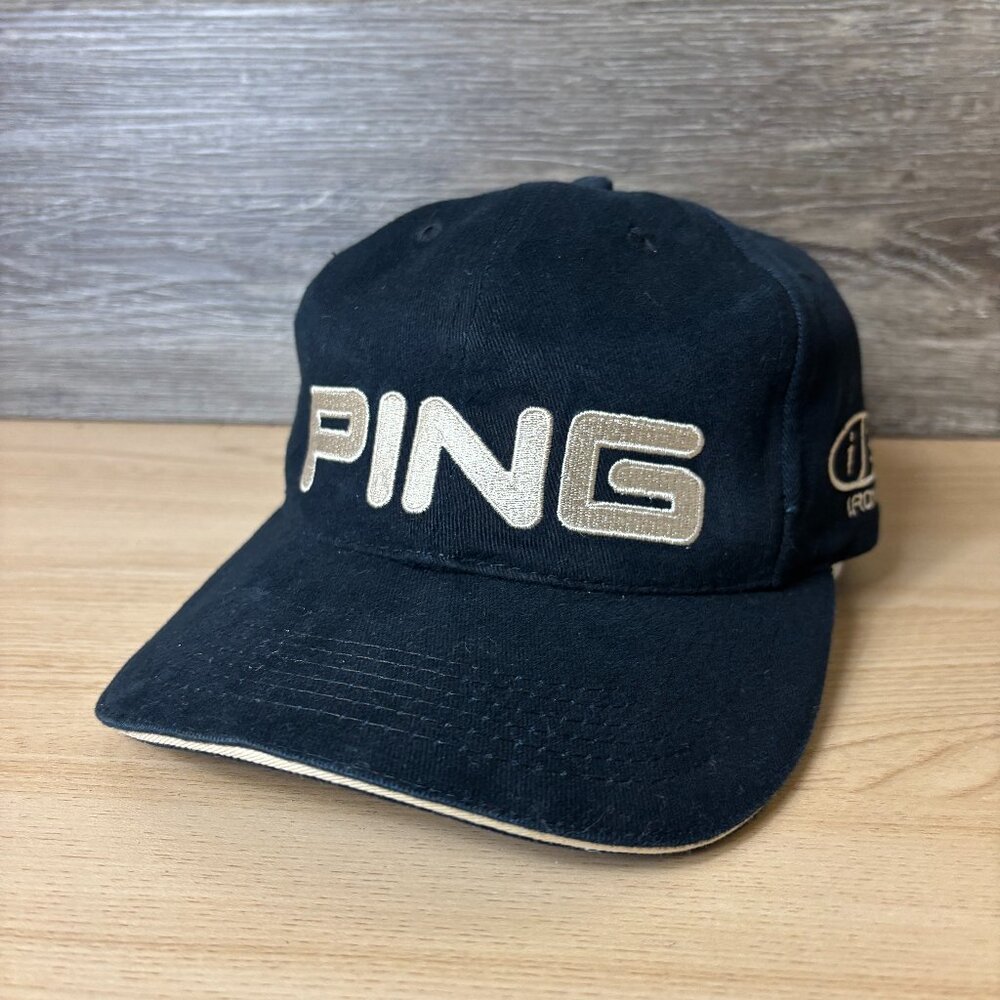 Ping‎ Hat Cap Strap Back Black Golf Golfing i3 Ist Driver Outdoors Adjustable